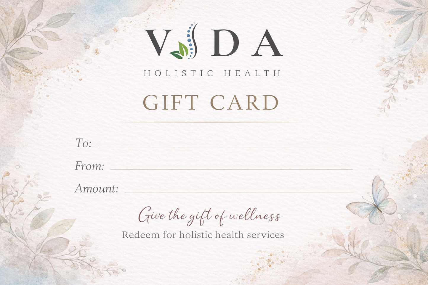 Vida Wellness Gift Card